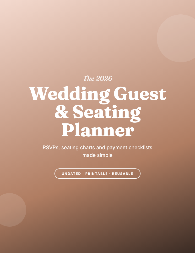 The 2026 Wedding Guest & Seating Planner