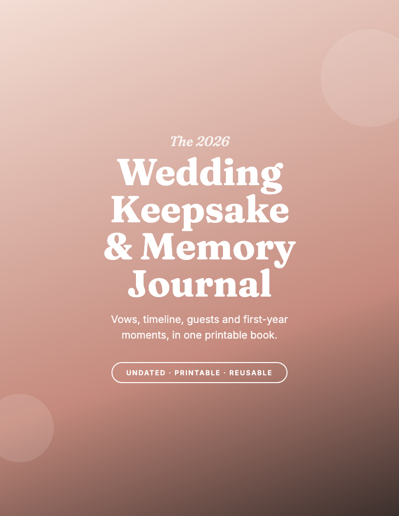 The 2026 Wedding Keepsake & Memory Journal
