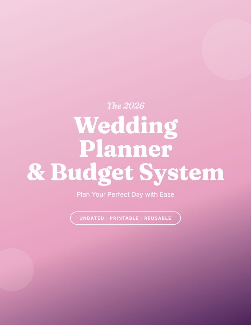 The 2026 Wedding Planner & Budget Workbook