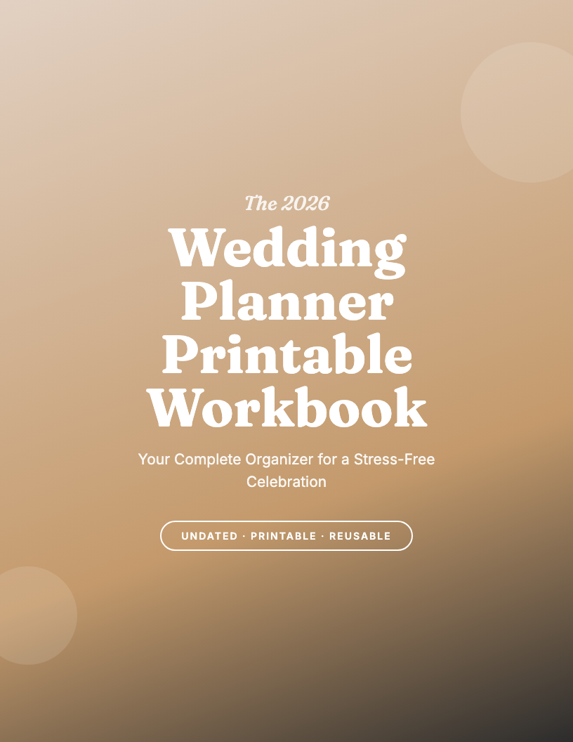 The 2026 Wedding Planner Printable Workbook