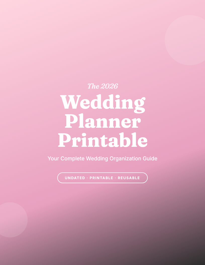 The 2026 Wedding Planner Printable