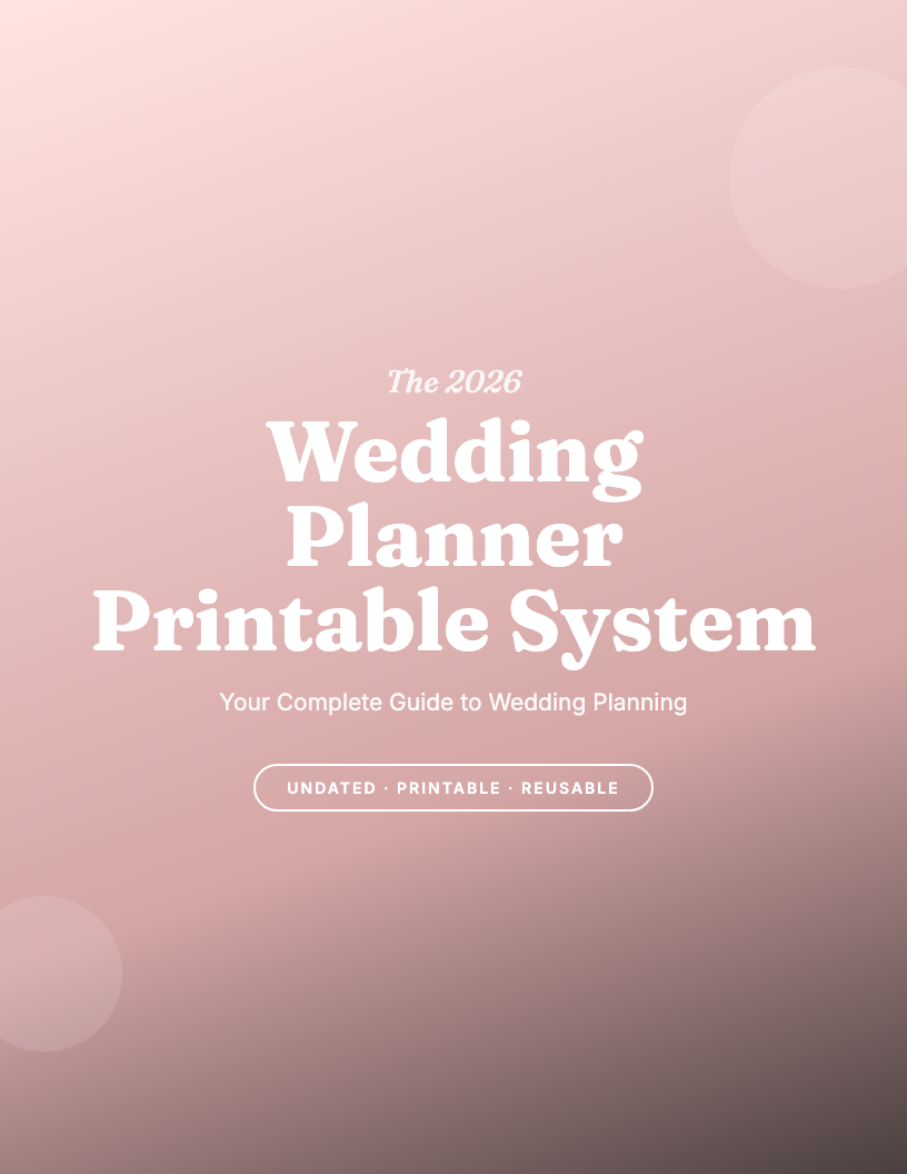The 2026 Wedding Planner Printable