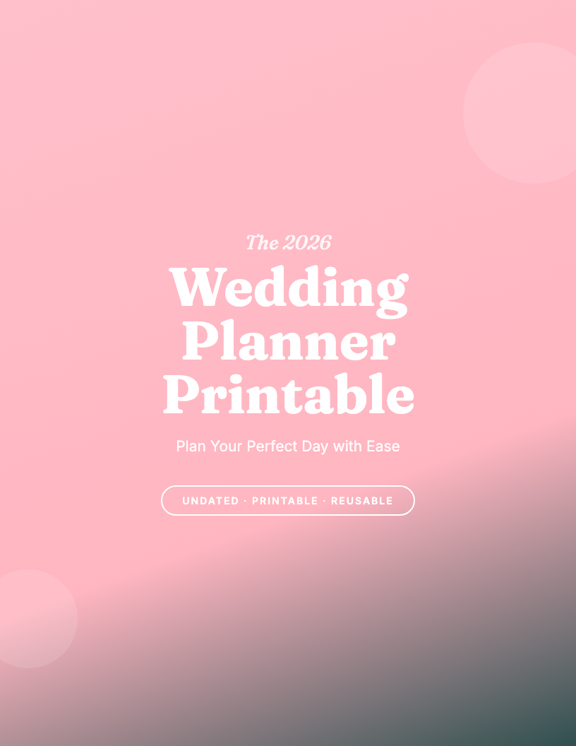 The 2026 Wedding Planner Printable