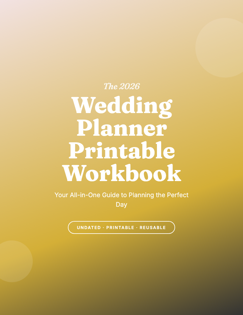 The 2026 Wedding Planner Printable Workbook