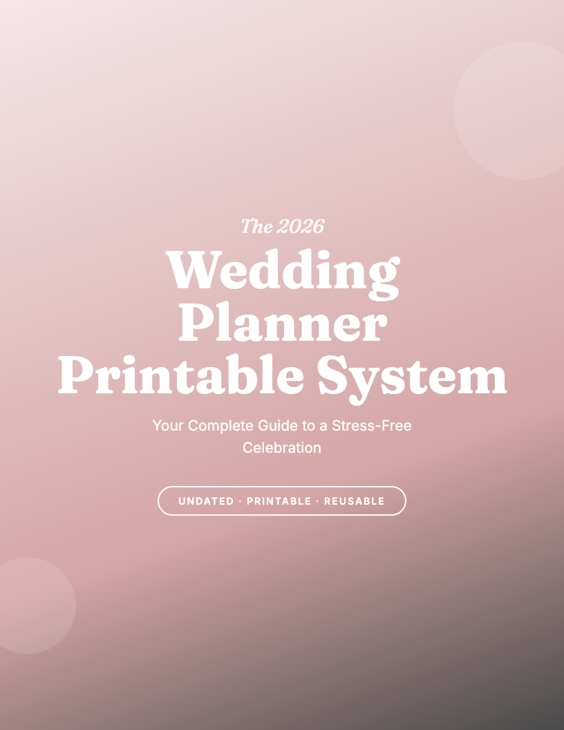 The 2026 Wedding Planner Printable