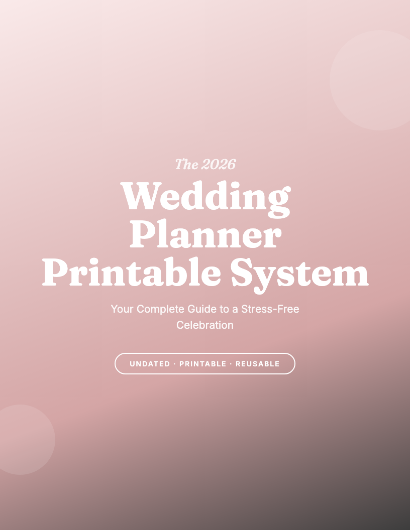 The 2026 Wedding Planner Printable System