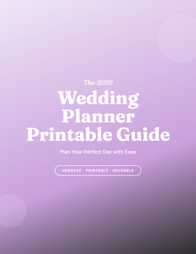 The 2026 Wedding Planner Printable Guide