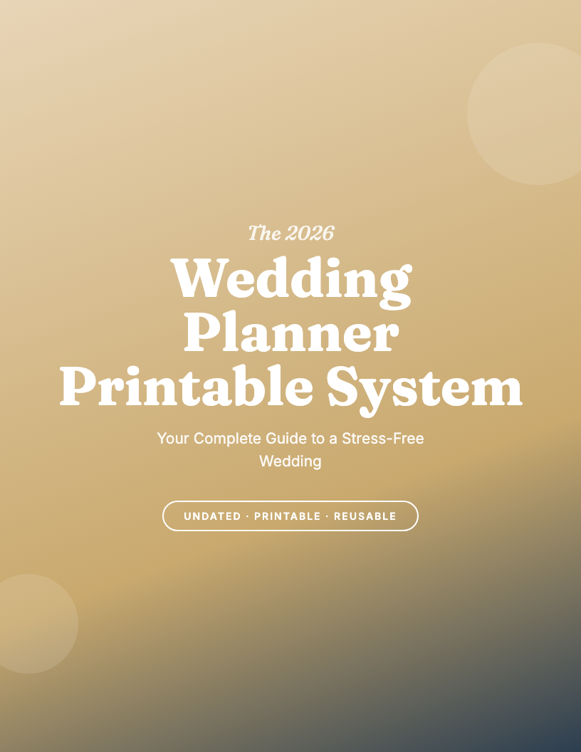 The 2026 Wedding Planner Printable System