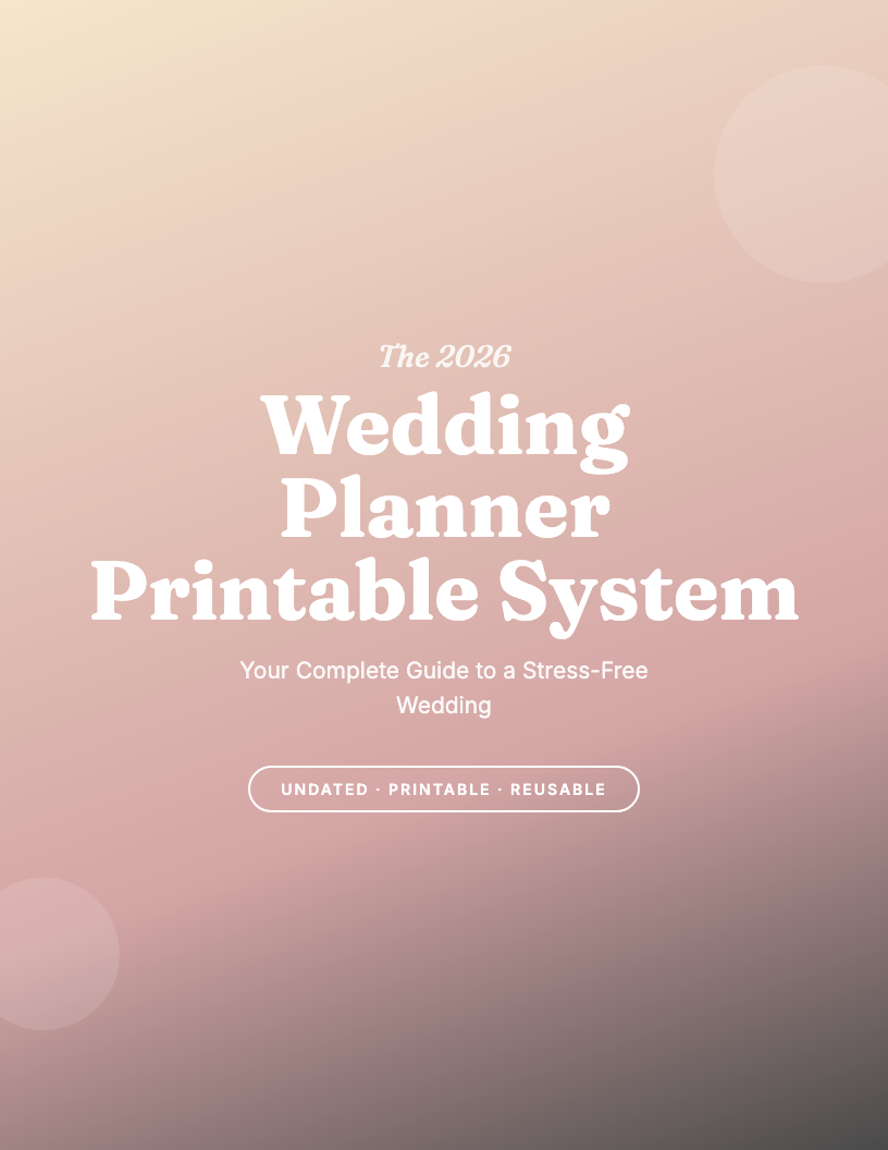 The 2026 Wedding Planner Printable Workbook