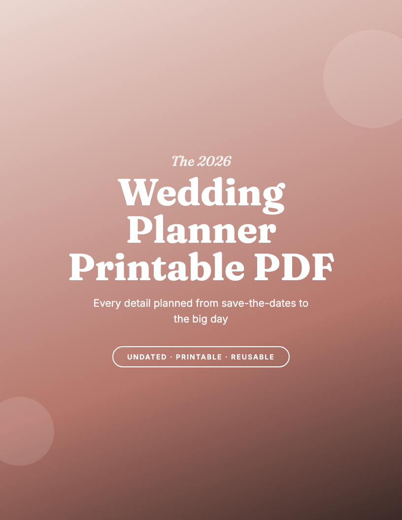 The 2026 Wedding Planner Printable PDF