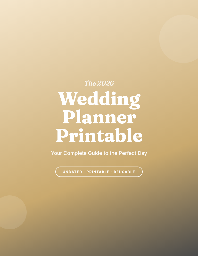 The 2026 Wedding Planner Printable Workbook