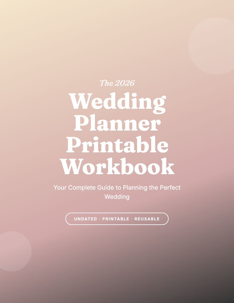The 2026 Wedding Planner Printable Workbook