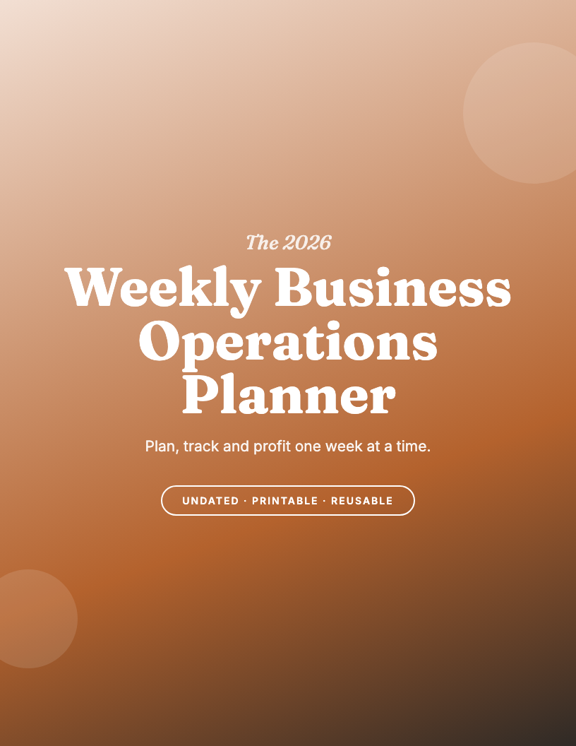The 2026 Weekly Business Operations Planner