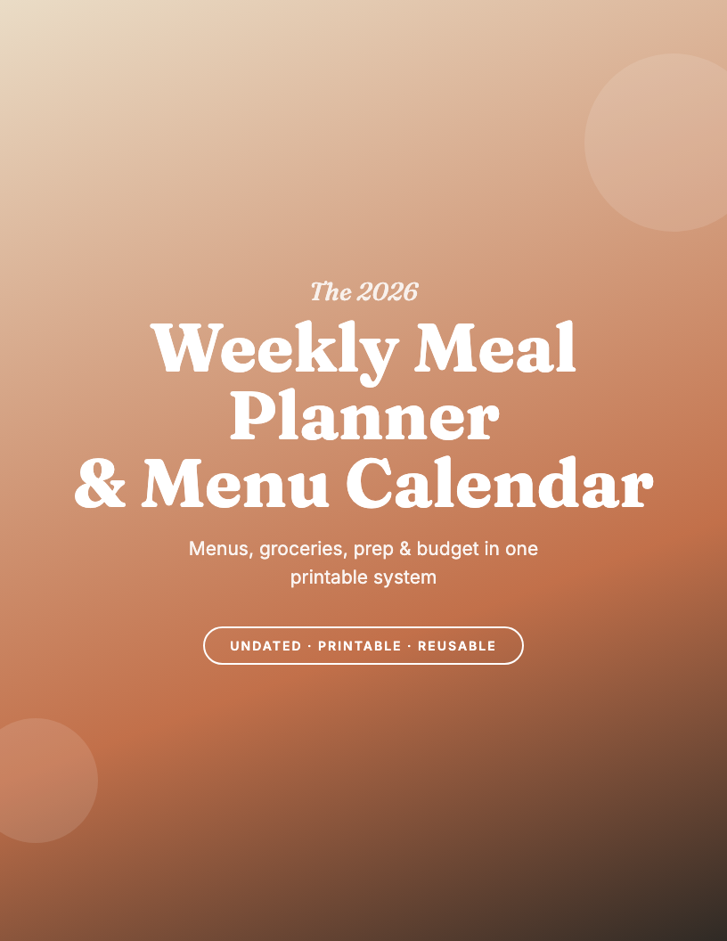 The 2026 Weekly Meal Planner & Menu Calendar