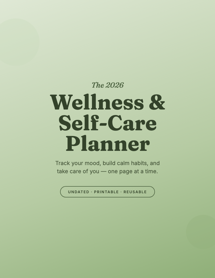 The 2026 Wellness & Self-Care Planner