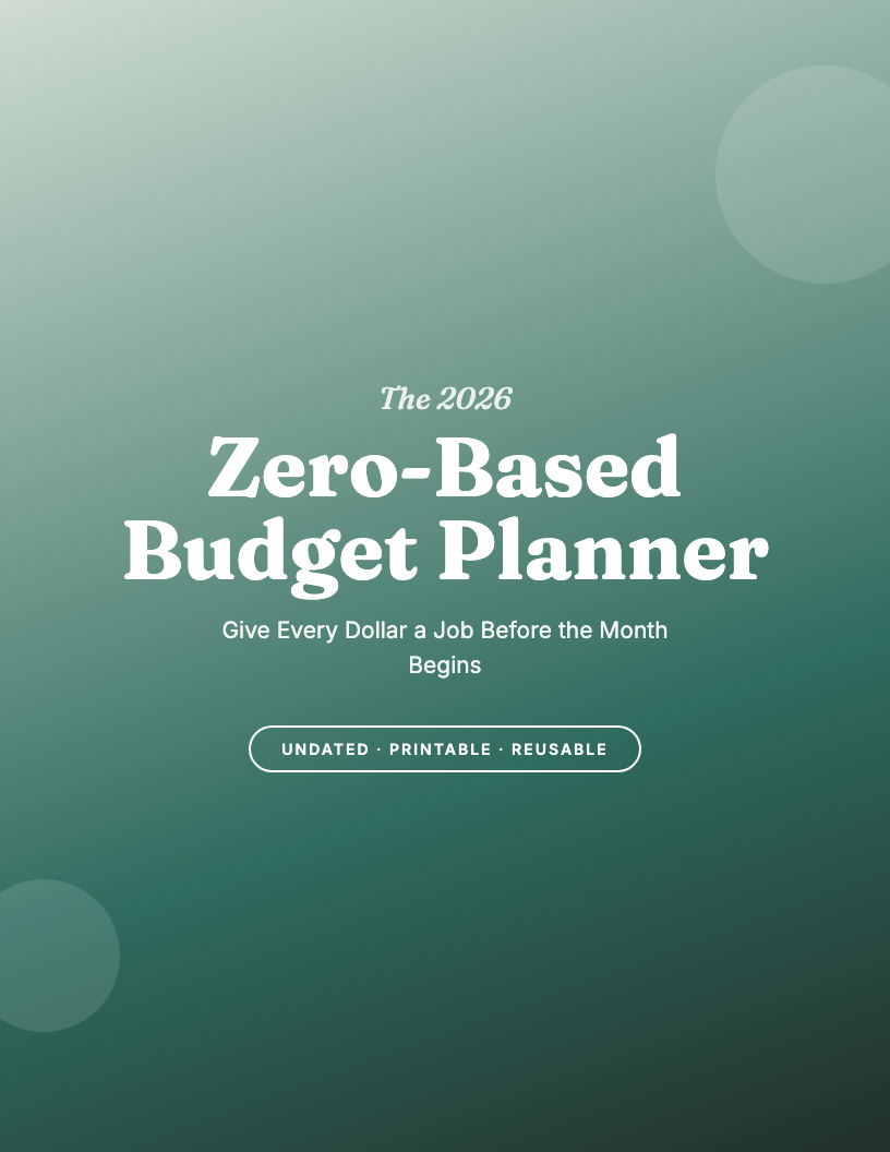 The 2026 Zero-Based Budget Planner