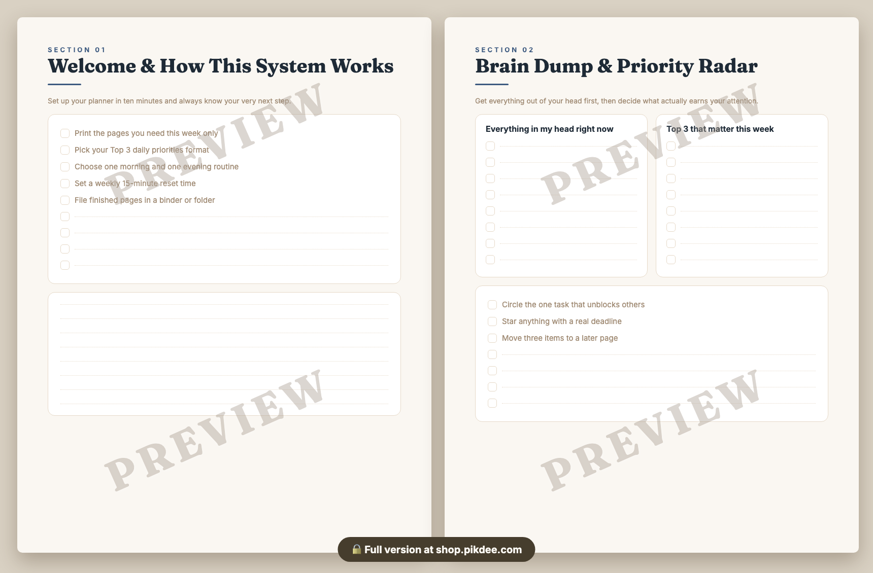 preview pages