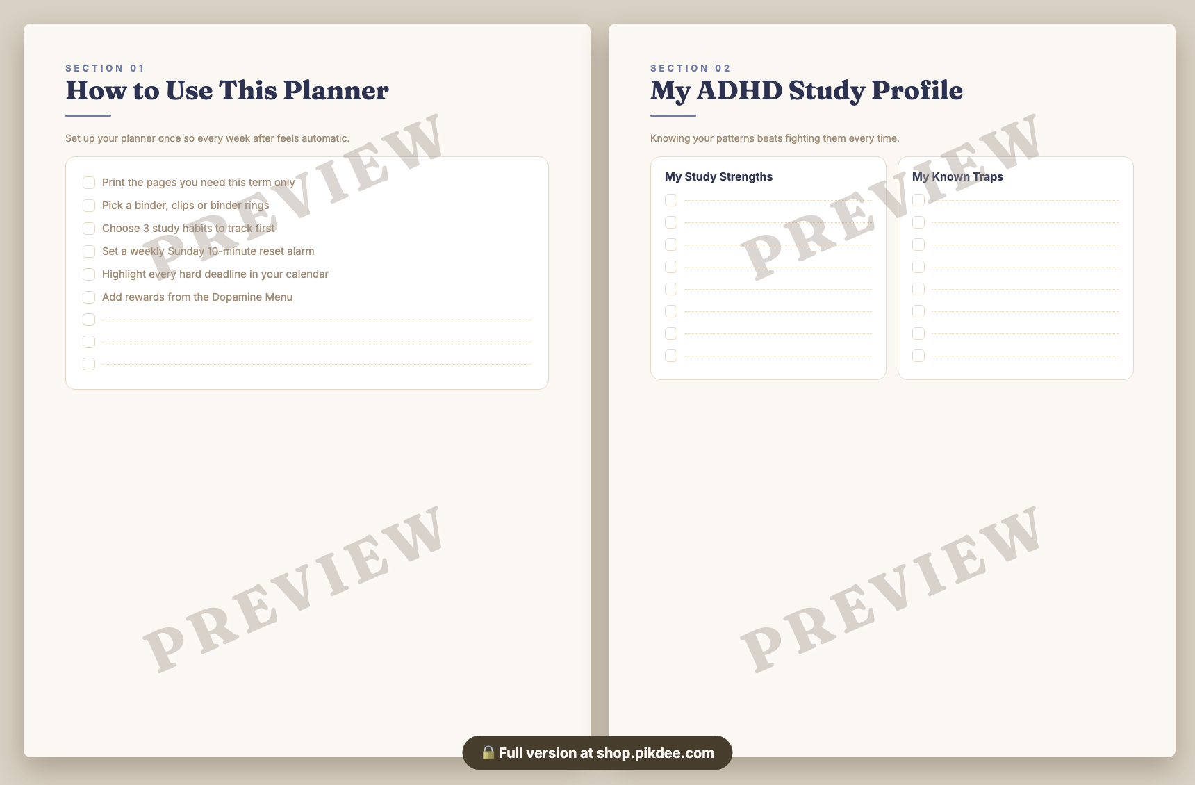 preview pages