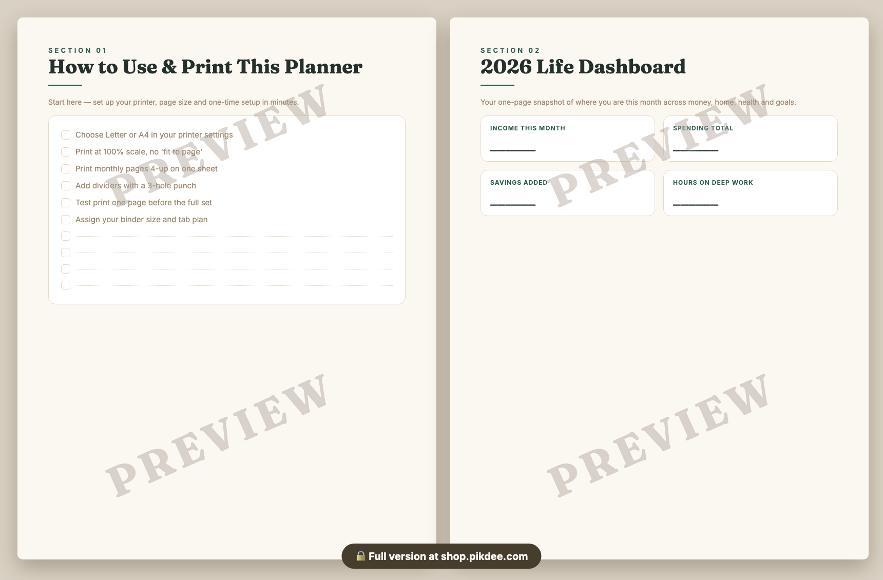 preview pages