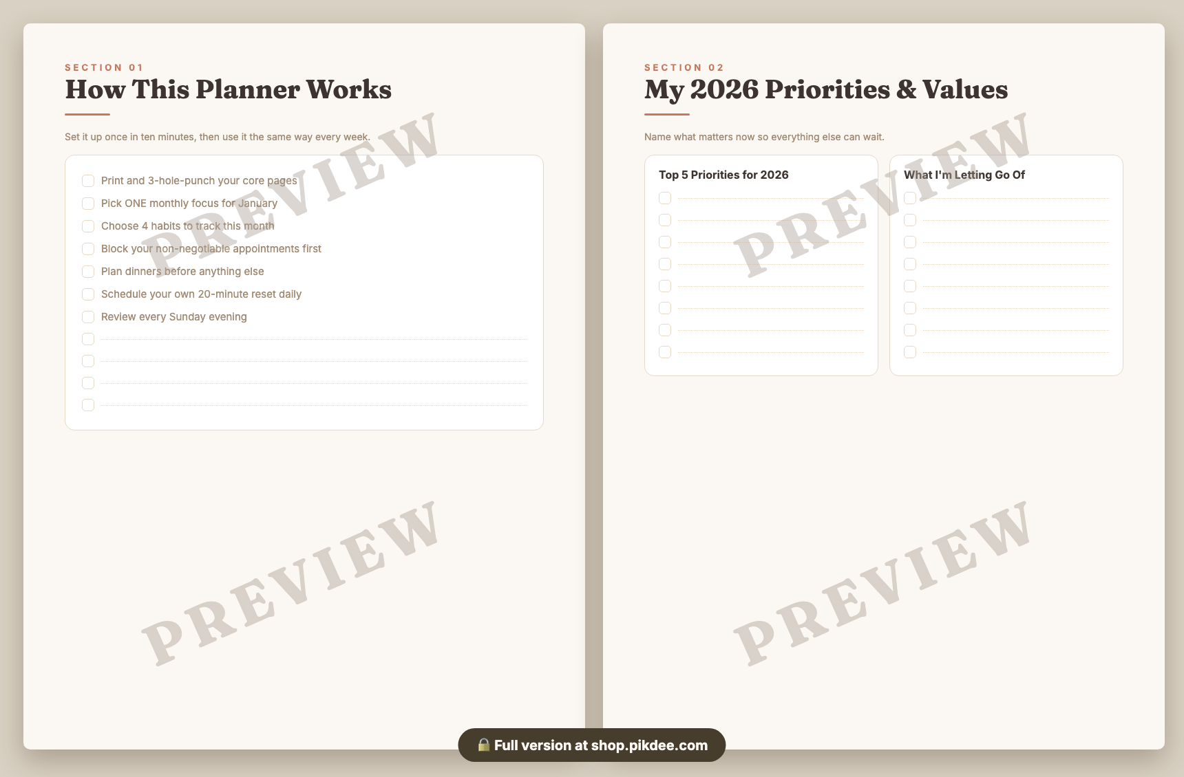 preview pages